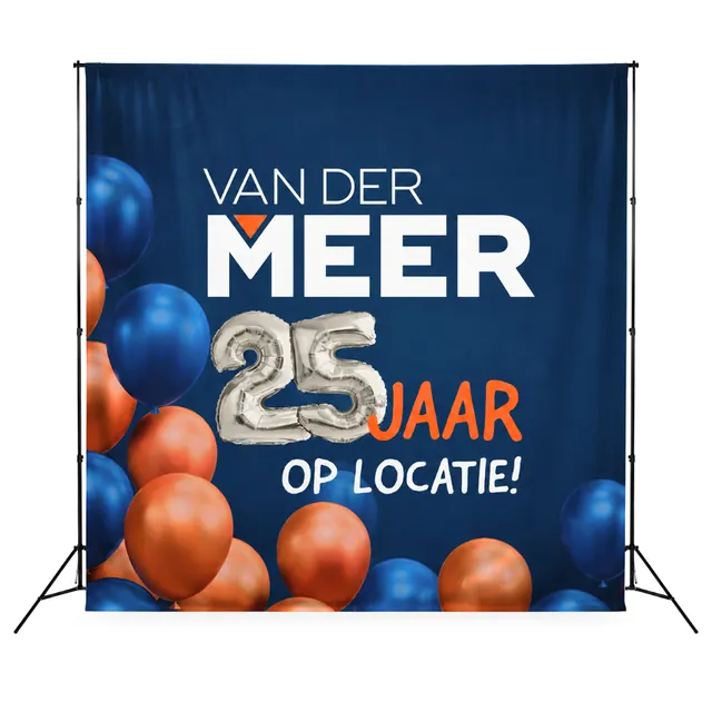 Backdrop gepersonaliseerd voor bij de photobooth