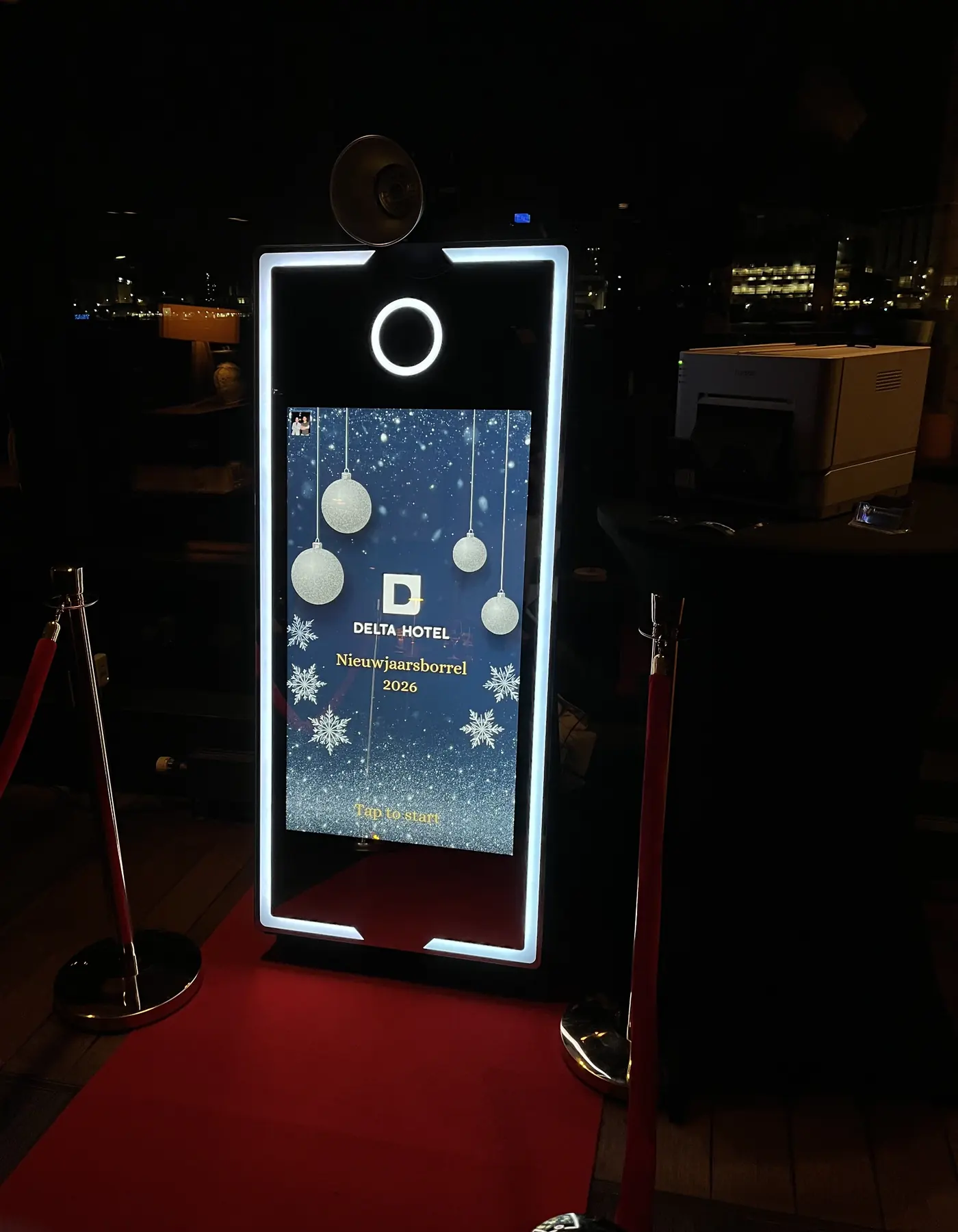 Spiegel photobooth op de nieuwjaarsborrel van het Delta Hotel in Vlaardingen