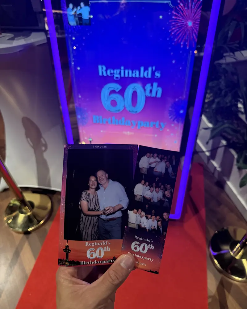 Fotostrips van een 60e verjaardag voor de photobooth