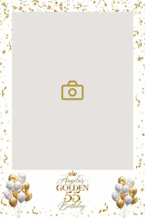 Fotostrip-ontwerp voor Angela's gouden 55e verjaardag