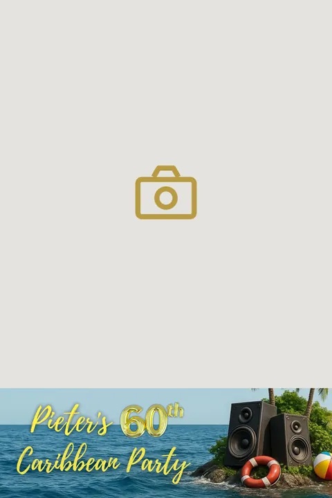Fotostrip-ontwerp voor Pieters 60e verjaardag, Caribbean party