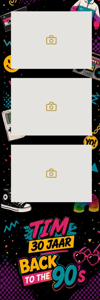 Fotostrip-ontwerp voor Tim 30 jaar, drie foto's